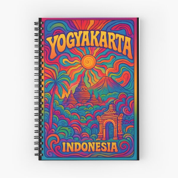 Item preview, Yogyakarta Psychedelic Travel Poster - 70s Retro Art designed and sold by Cosmopolis.