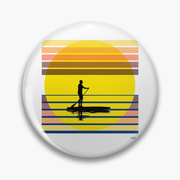 Item preview, Solo paddleboard at sunset: Retro Sports Design designed and sold by SlanTee.