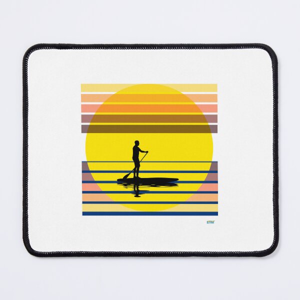 Item preview, Solo paddleboard at sunset: Retro Sports Design designed and sold by SlanTee.