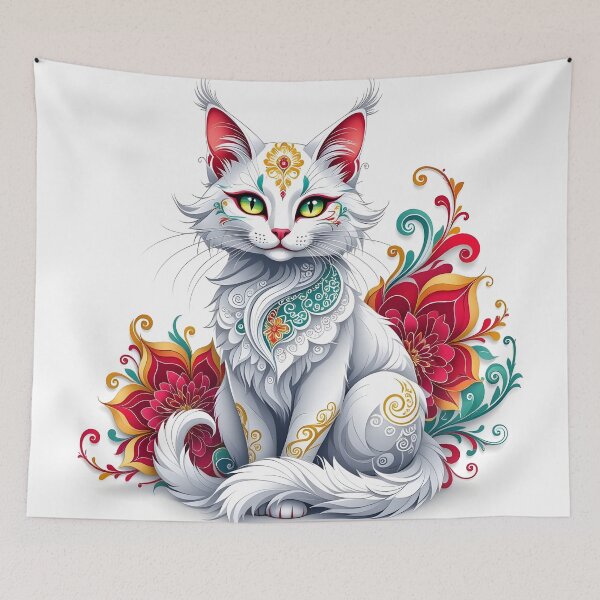 Item preview, White Exotic Cat designed and sold by Sharon Schwalbe.