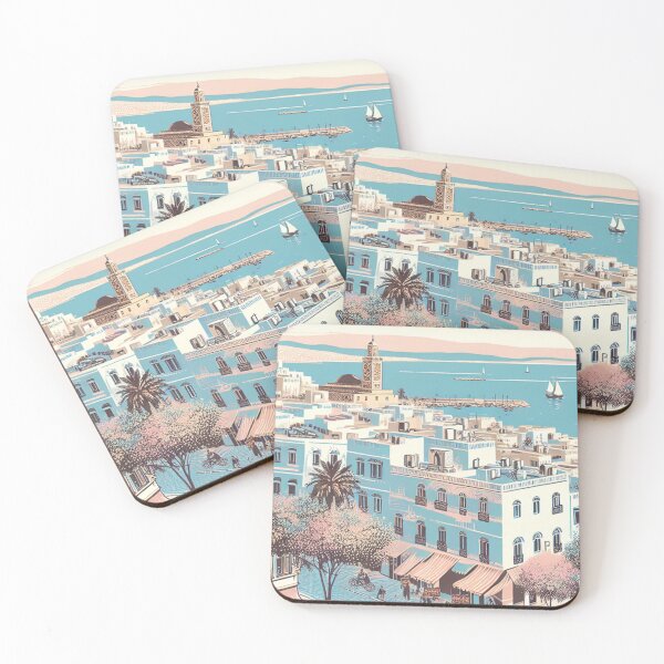 Item preview, Serene Hammamet – Edo-Style Ukiyo-e Tunisian Coastal Landscape designed and sold by Vandy Fullam.