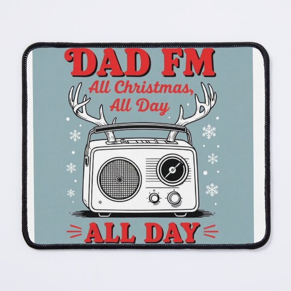 Item preview, DAD FM - All Christmas, All Day | Funny Retro Radio Reindeer Antlers designed and sold by BlueYasmine.