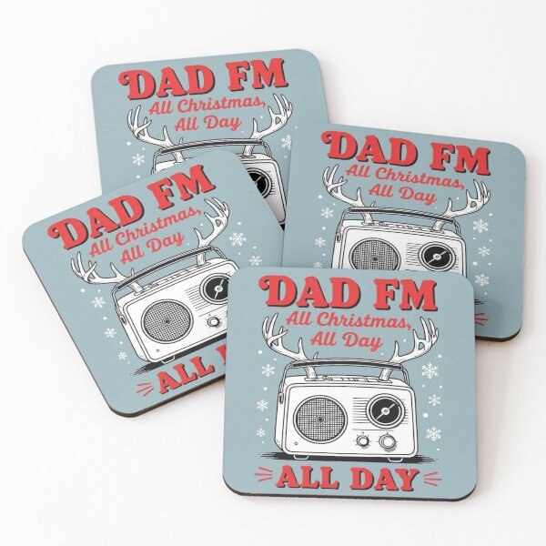 Item preview, DAD FM - All Christmas, All Day | Funny Retro Radio Reindeer Antlers designed and sold by BlueYasmine.