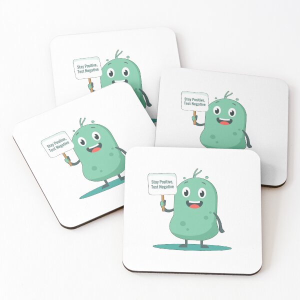 Item preview, Stay Positive, Test Negative – Cute Microbe Mascot designed and sold by Kavya Art.