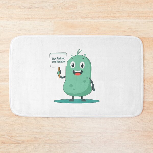 Item preview, Stay Positive, Test Negative – Cute Microbe Mascot designed and sold by Kavya Art.