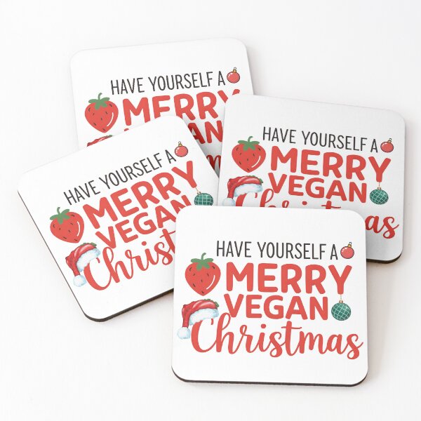 Item preview, Vegan Christmas Typography Illustration designed and sold by Lina and the Rest.