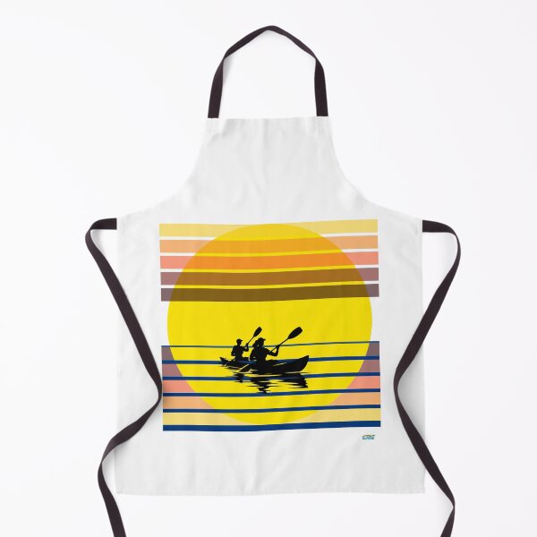 Item preview, Tandem kayaking with a tranquil sunset: Retro Sports Design for couples who kayak designed and sold by SlanTee.