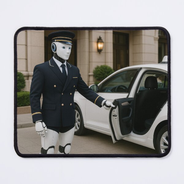 Item preview, “Robot Doorman – Future‑Ready Valet Service” designed and sold by TheWonkyEaselCo.