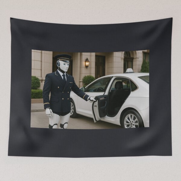 Item preview, “Robot Doorman – Future‑Ready Valet Service” designed and sold by TheWonkyEaselCo.