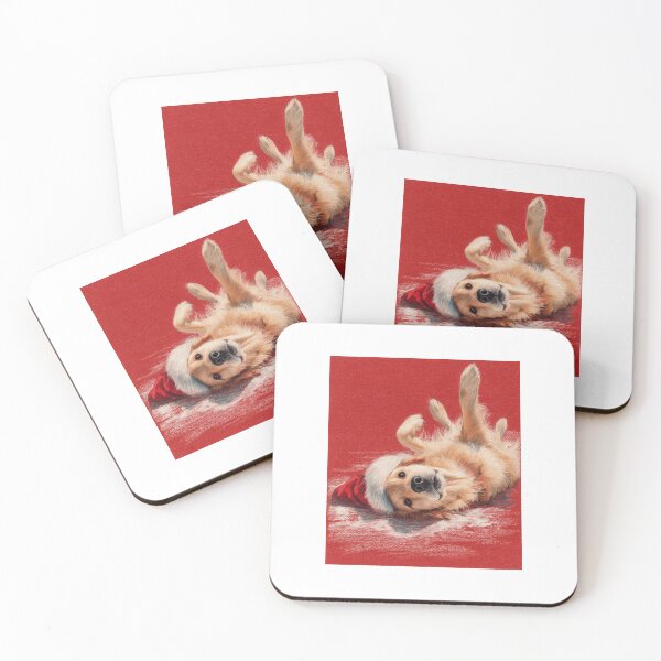 Item preview, Golden Retriever Rolling In Festive Snow Christmas Scene designed and sold by cerima.