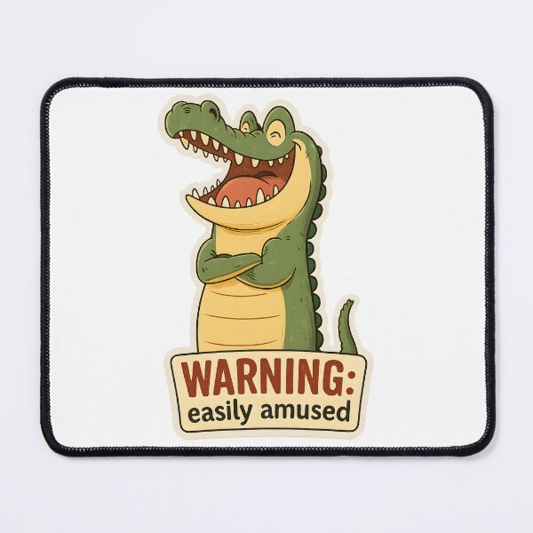 Item preview, Funny Laughing Crocodile Warning Design designed and sold by Mastermind-Art.