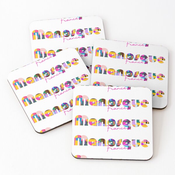 Item preview, Manosque, France, Vibrant Abstract City Typography Art designed and sold by Wanderful-roads.