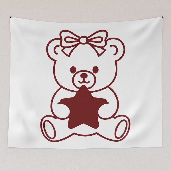Item preview, Cute Bear Holding Star – Kawaii Illustration designed and sold by ColorNestStudio.