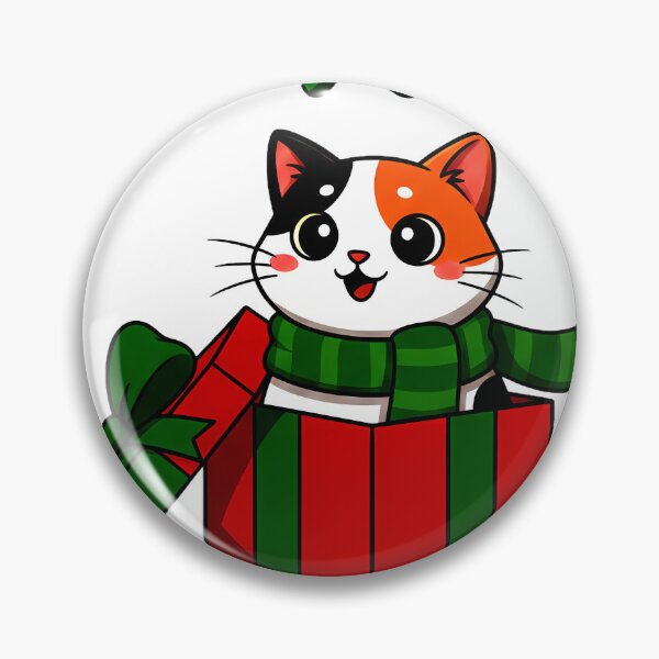 Item preview, Calico Cat in Gift Box – “Merry X’mas” Whimsical Holiday Greeting Design designed and sold by meesub.