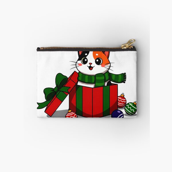 Item preview, Calico Cat in Gift Box – “Merry X’mas” Whimsical Holiday Greeting Design designed and sold by meesub.