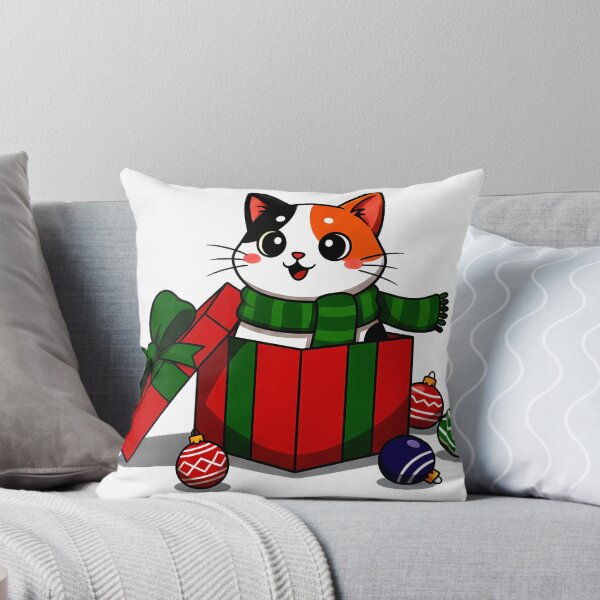 Item preview, Calico Cat in Gift Box – “Merry X’mas” Whimsical Holiday Greeting Design designed and sold by meesub.