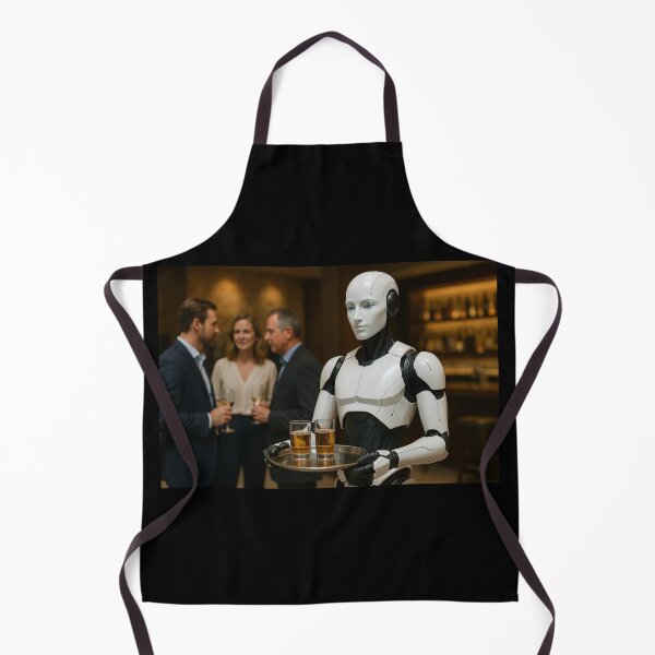 Item preview, “Service Bot On Call – Robot Waiter at a Social Lounge” designed and sold by TheWonkyEaselCo.