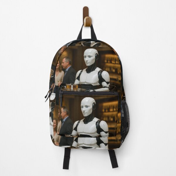 Item preview, “Service Bot On Call – Robot Waiter at a Social Lounge” designed and sold by TheWonkyEaselCo.