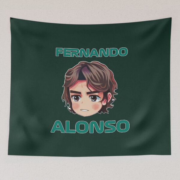 Item preview, F1 driver Fernando Alonso illustration in Chibi anime style designed and sold by PoleToWin.