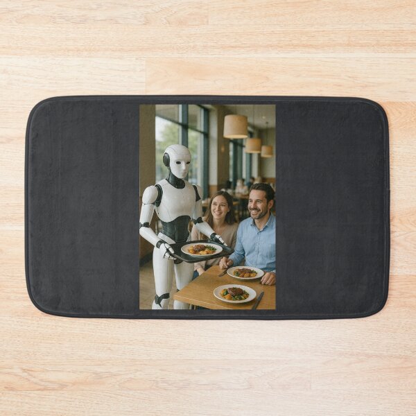 Item preview, Humanoid Robot Serving Food in a Modern Restaurant designed and sold by TheWonkyEaselCo.