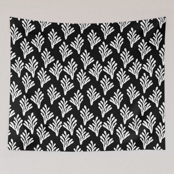 Item preview, Black and White Organic Floral Seamless Repeat designed and sold by Sharon Schwalbe.