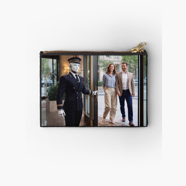Item preview, "Welcome to the Future: Robot Hotel Doorman in Action" designed and sold by TheWonkyEaselCo.