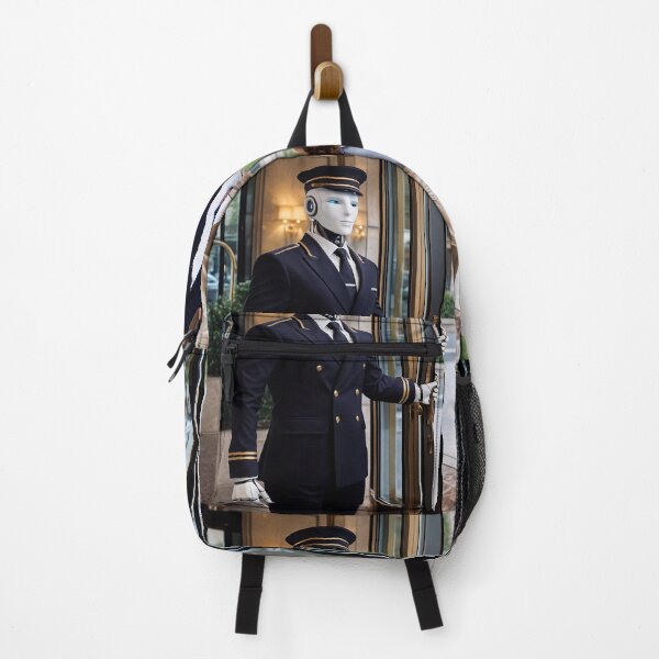 Item preview, "Welcome to the Future: Robot Hotel Doorman in Action" designed and sold by TheWonkyEaselCo.