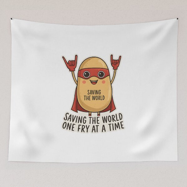 Item preview, Funny Superhero Potato Saving World designed and sold by Mastermind-Art.