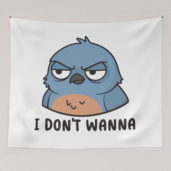 Item preview, Grumpy Bird Sticker | I Don't Wanna Funny Introvert Mood designed and sold by STEAM & DREAM.