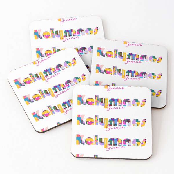 Item preview, Kalymnos, Greece, Vibrant Abstract City Typography Art designed and sold by Wanderful-roads.