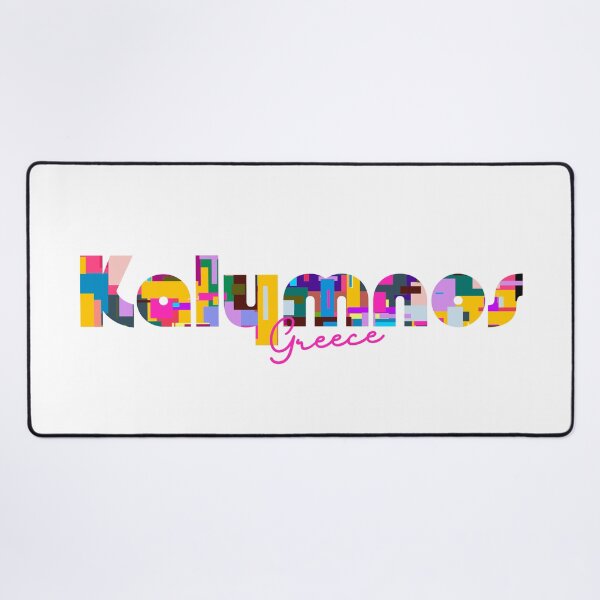 Item preview, Kalymnos, Greece, Vibrant Abstract City Typography Art designed and sold by Wanderful-roads.