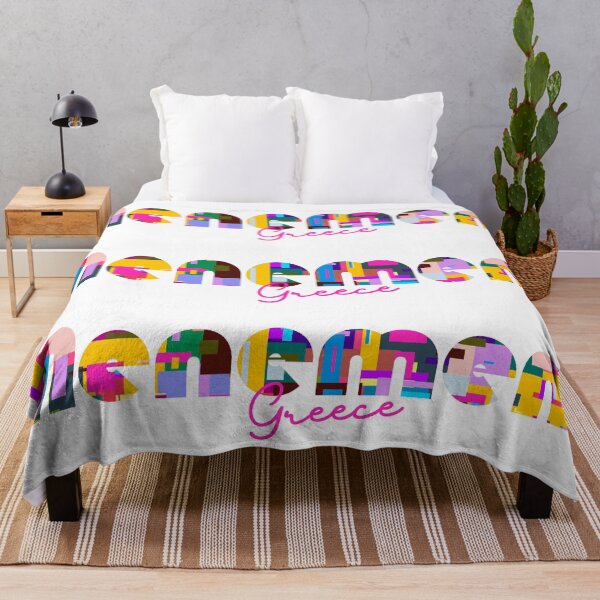 Item preview, Menemeni, Greece, Vibrant Abstract City Typography Art designed and sold by Wanderful-roads.