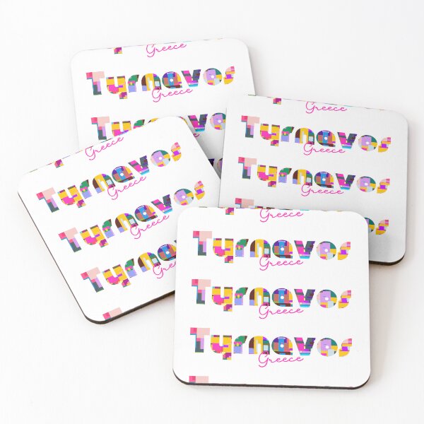 Item preview, Tyrnavos, Greece, Vibrant Abstract City Typography Art designed and sold by Wanderful-roads.