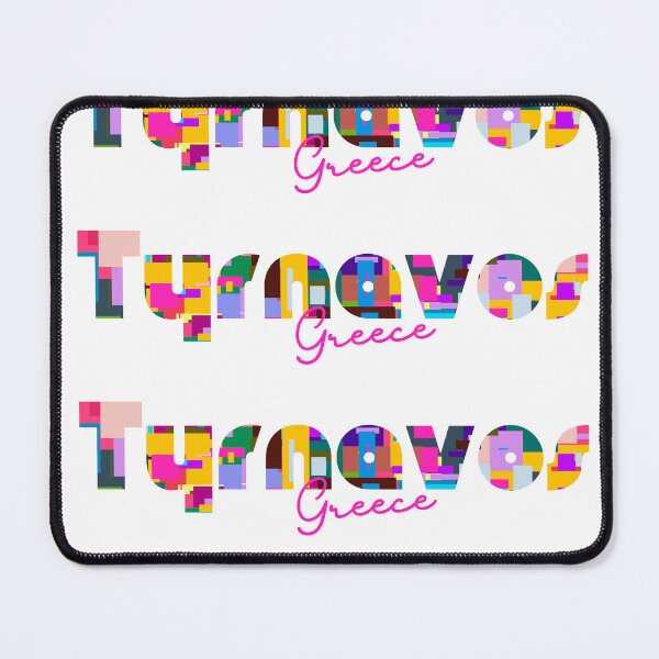 Item preview, Tyrnavos, Greece, Vibrant Abstract City Typography Art designed and sold by Wanderful-roads.
