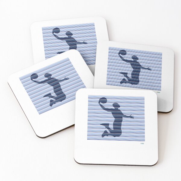 Item preview, SLAM DUNK T SHIRT with blue stripes: Retro abstract basketball shirt designed and sold by SlanTee.