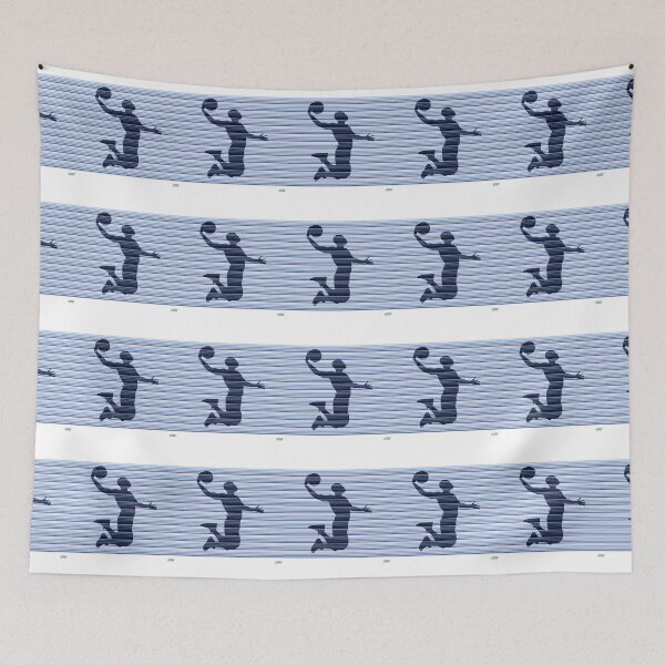 Item preview, SLAM DUNK T SHIRT with blue stripes: Retro abstract basketball shirt designed and sold by SlanTee.