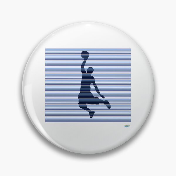 Item preview, SLAM DUNKING HOOPER T SHIRT with blue stripes: Retro abstract basketball shirt designed and sold by SlanTee.