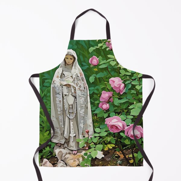 Artikelvorschau, Marienstatue mit rosa Rosen entworfen und verkauft von tomorrowsart.