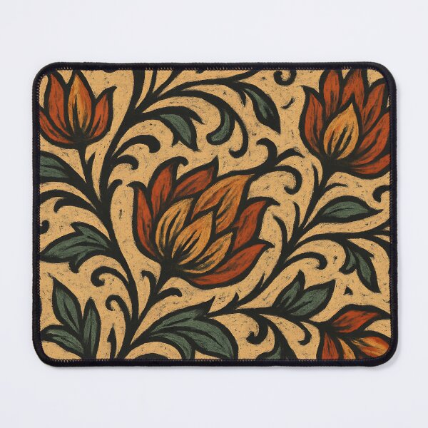 Item preview, Russian Khokhloma Folk Tapestry – Firebird Feather Flourish designed and sold by Artsy-With.