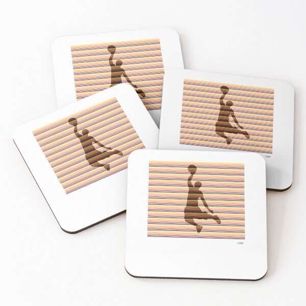 Item preview, SLAM DUNKING HOOPER T SHIRT with red stripes: Retro abstract basketball shirt designed and sold by SlanTee.