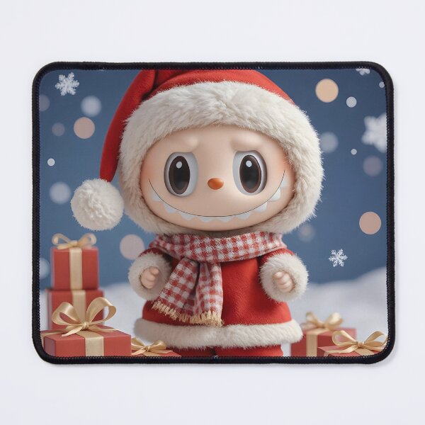 Item preview, Merry Christmas Labubu – Santa-Claus Outfit Snowy Scene Gifts designed and sold by EmeraldeaDesign.