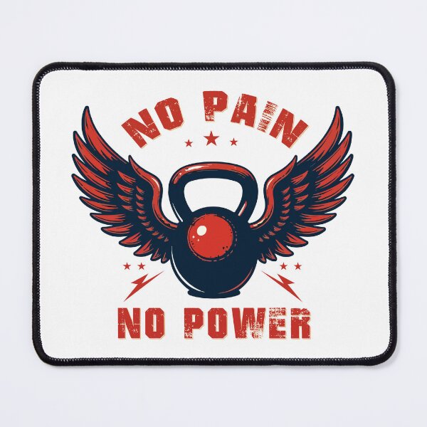 Item preview, NO PAIN NO POWER T-Shirt - Red Wings Kettlebell Functional Fitness Tee designed and sold by Design-Pro-21.