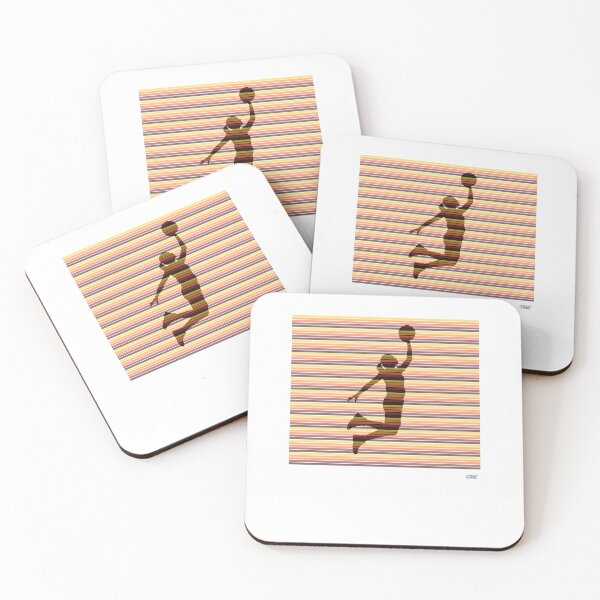 Item preview, HOOPER GIRL T SHIRT with red stripes: Retro abstract basketball shirt designed and sold by SlanTee.