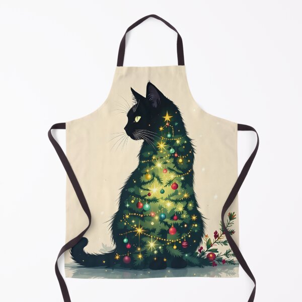 Item preview, Double Exposure Christmas Cat and Trees designed and sold by Shelley Loewnau-Jones Studio.