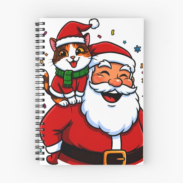 Item preview, Santa with Calico Cat on Shoulder – “Merry X’mas” Whimsical Holiday Design designed and sold by meesub.