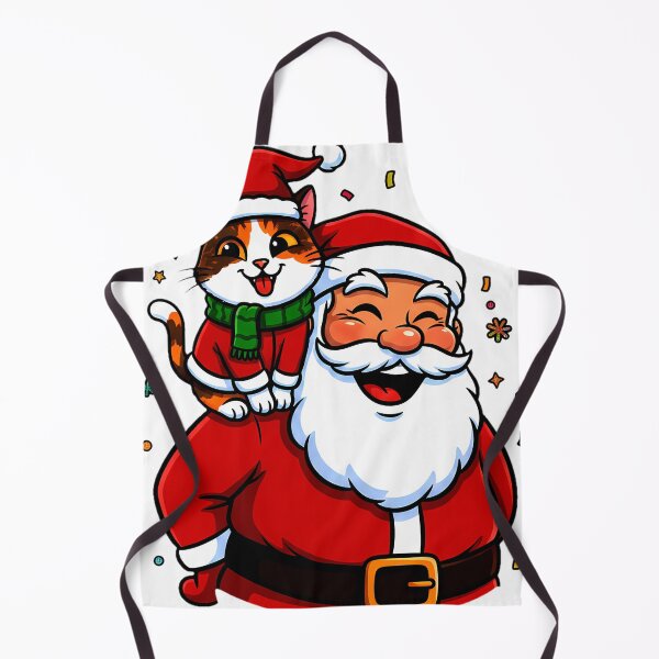Item preview, Santa with Calico Cat on Shoulder – “Merry X’mas” Whimsical Holiday Design designed and sold by meesub.