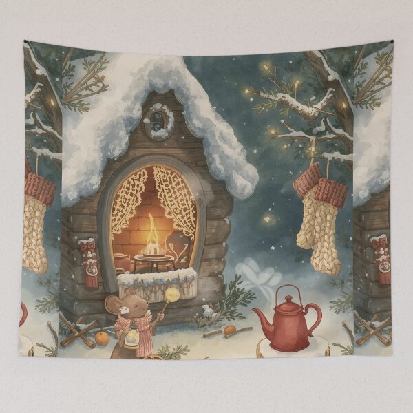 Item preview, Cottagecore Christmas Magic – Cozy Winter Woodland Illustration designed and sold by Deezyned.