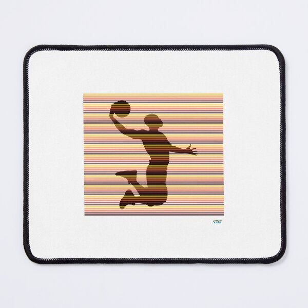 Item preview, SLAM DUNKING HOOPER T SHIRT with red stripes: Retro abstract basketball shirt designed and sold by SlanTee.