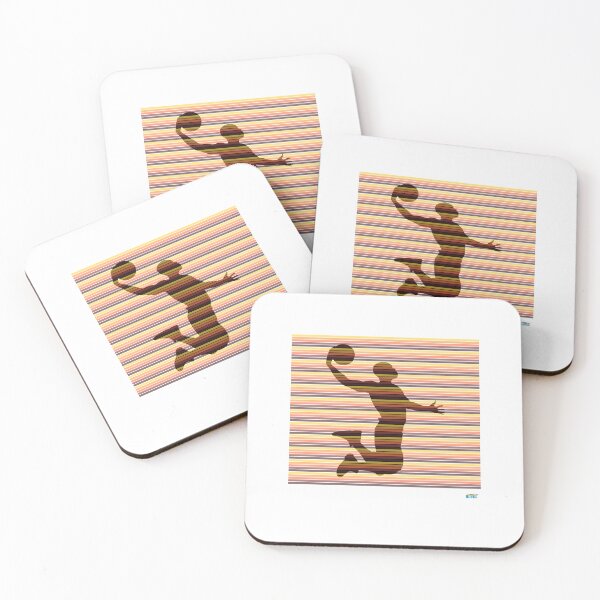 Item preview, SLAM DUNKING HOOPER T SHIRT with red stripes: Retro abstract basketball shirt designed and sold by SlanTee.