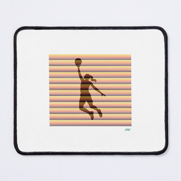 Item preview, HOOPER GIRL Layup with red stripes: Retro abstract basketball shirt designed and sold by SlanTee.